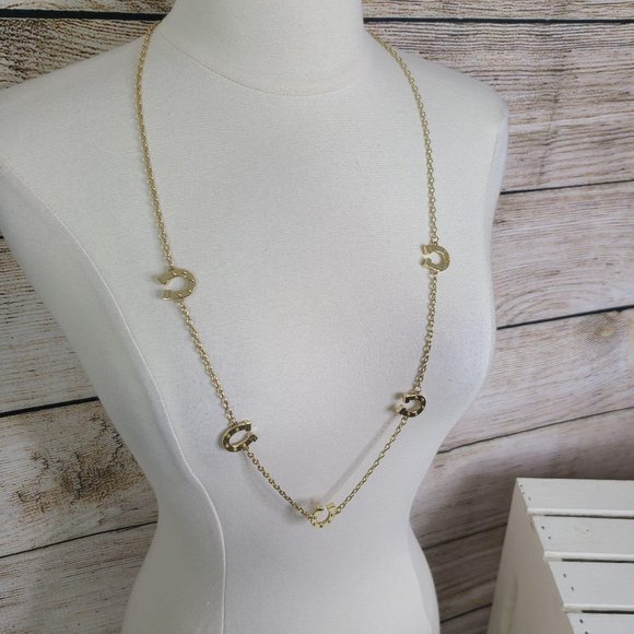 Lilly Pulitzer Gold Tone Horseshoe Necklace